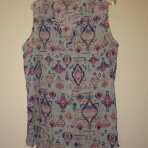 🌹No Boundaries sheer Aztec print blouse 🌹